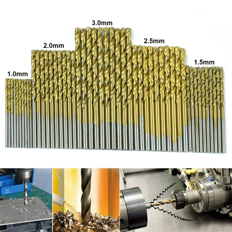 99 шт. титановые сверла из быстрорежущей стали с покрытием 1 5 мм 10 нержавеющая
