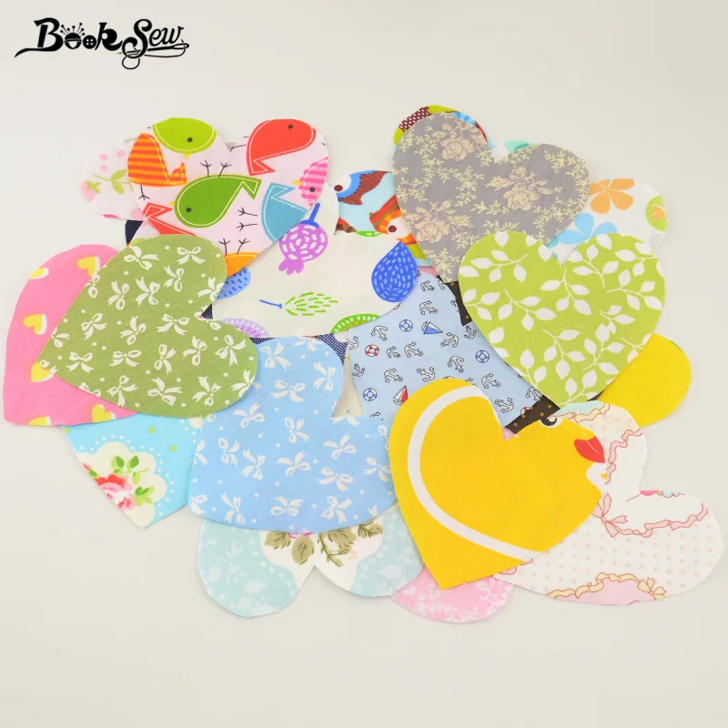 News 30 pcs/lot No Repeat Designs Cloth Random 10cmx10cm Cotton Patchwork Heart Shape Fabric Charm pack Quilting Fabrics