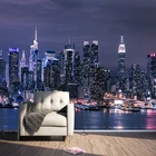 Современные обои Нью-Йорка с ночным просмотром, фотообои для гостиной, KTV, бара, кафе, ресторана, настенное покрытие, 3D Фотообои