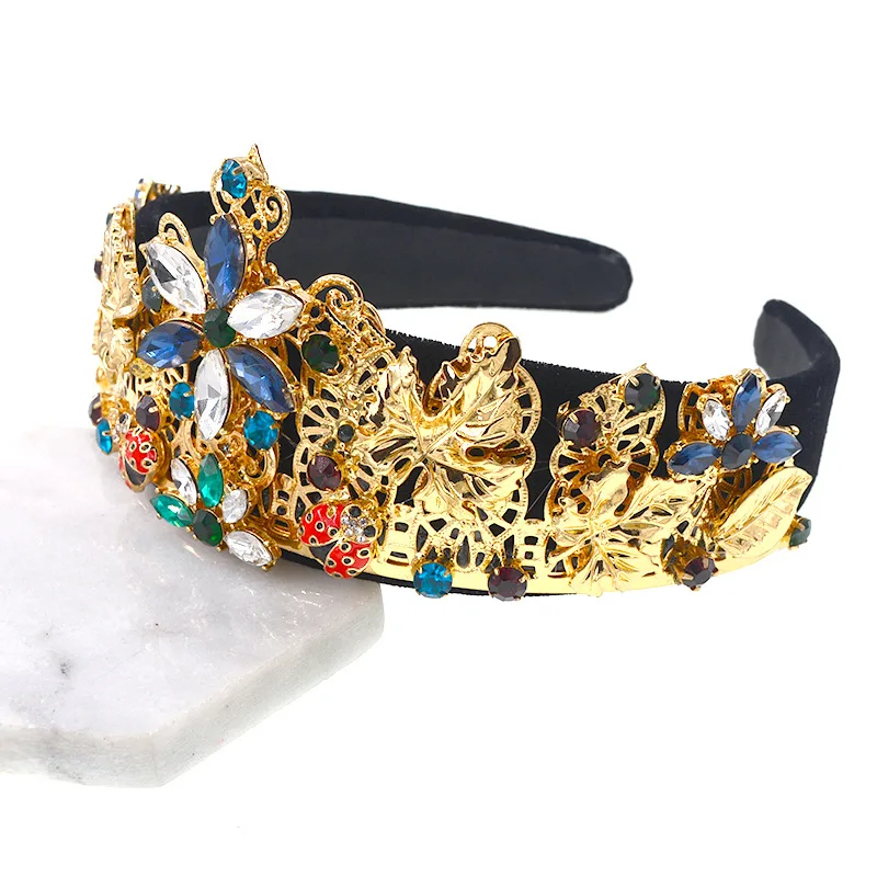 2019 Fashion luxury crystal Baroque headband for women catwalk court hair hoop accessories bridal jewelry | Украшения и
