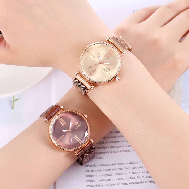 Роскошные женские часы минимализм Магнитная мода платье наручные