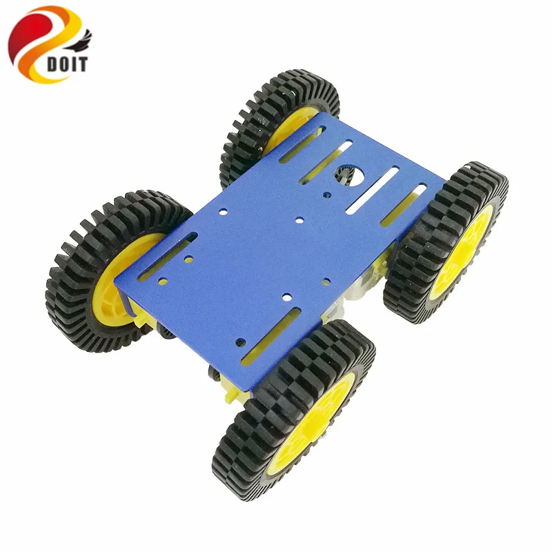 Умный робот RC автомобильный комплект с 2 мм алюминиевым шасси, 4 шт TT Мотор, 4 шт 80 мм резиновое колесо для проекта Arduino