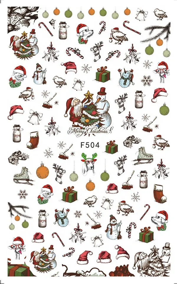 1 лист Счастливого Рождества элементы снеговик чулки X'mas дерево подарок теплый
