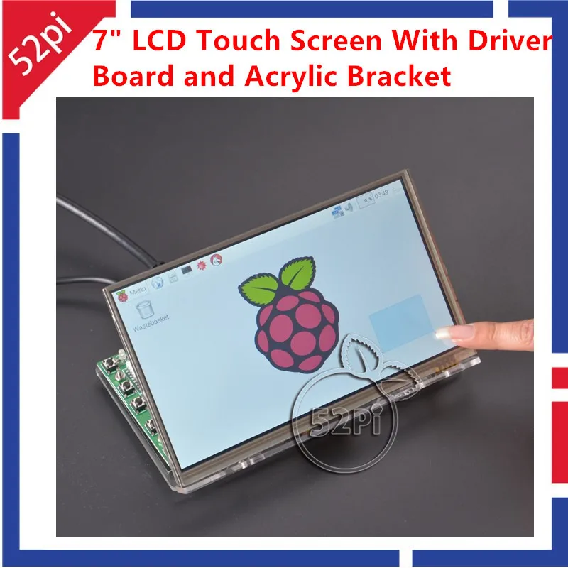 7 дюймовый TFT ЖК дисплей 52Pi 1024*600 резистивный сенсорный экран + плата драйвера HDMI VGA