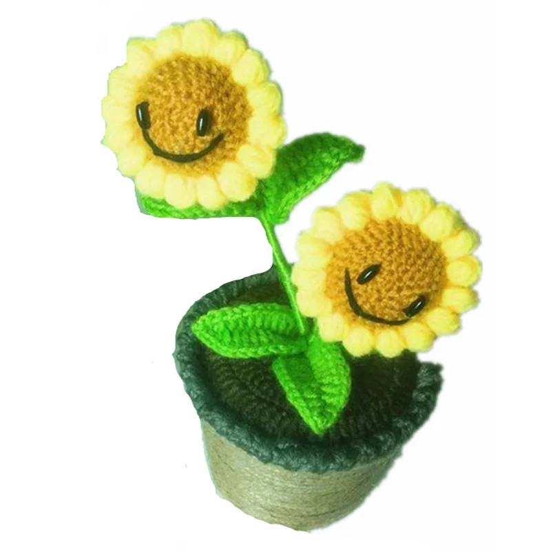 Creative Design INS Hot Sale Fashion Handmade Knitted Yarn Artificial Sunflower Lovely Girls Home Desk / Living Room Decorations | Дом и сад