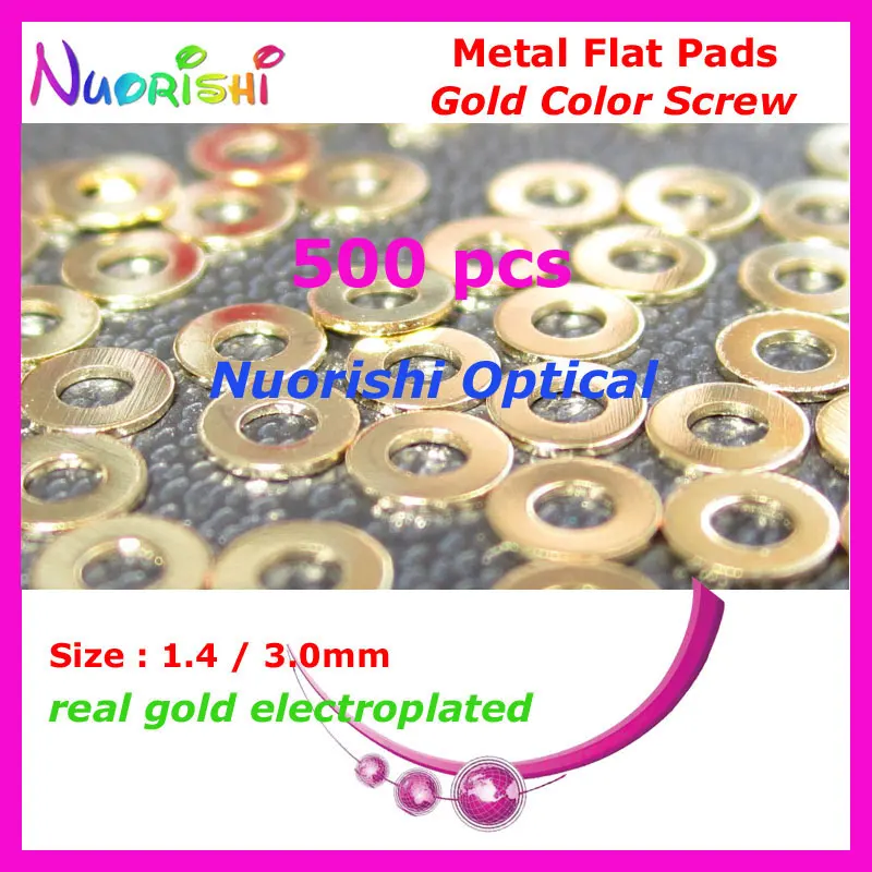 500 шт. серебристые и золотистые металлические плоские накладки для очков шайбы