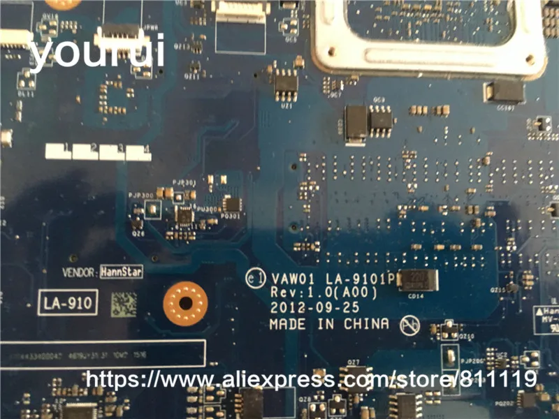 Yourui для DELL 15R 3521 5521 материнской SR0XG i7-3537u VAW01 LA-9101P CN-00P55V 00P55V 0P55V HM76 100% тестирование