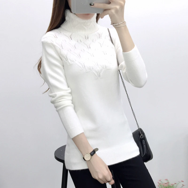 Knitted And Pullovers women sweater 2019 Autumn Winter Casual Turtleneck long sleeve pullover Fashion Pull Femme | Женская одежда