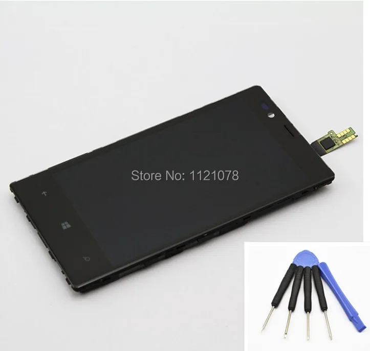 Black for Nokia lumia 720 Lcd display +touch screen digitizer assembly with frame +tools ,hot sale free shipping!