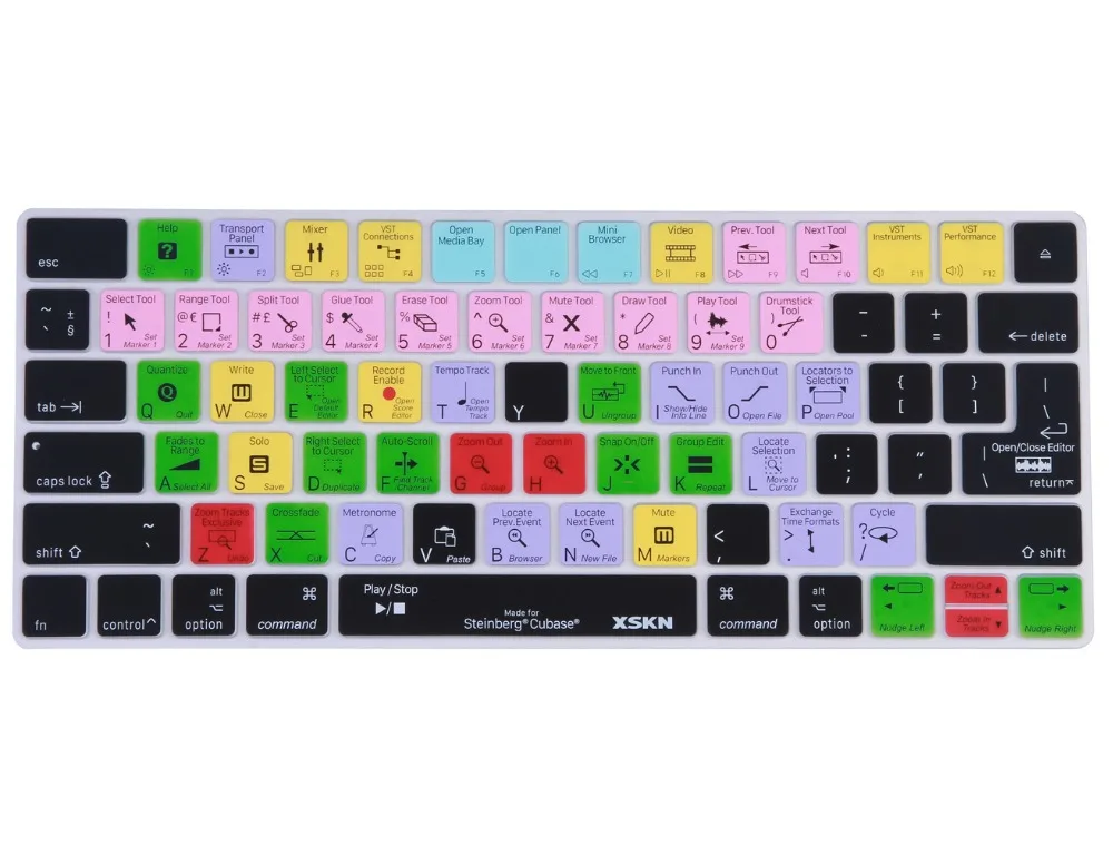 XSKN для клавиатуры steinберга Cubase кожа Apple Magic макет США и ЕС функциональный