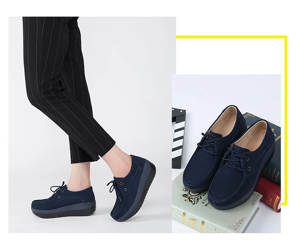 Plardin/Женская обувь на плоской подошве; обувь на платформе; замшевые женские мокасины на шнуровке; слипоны; Женская Повседневная летняя обувь