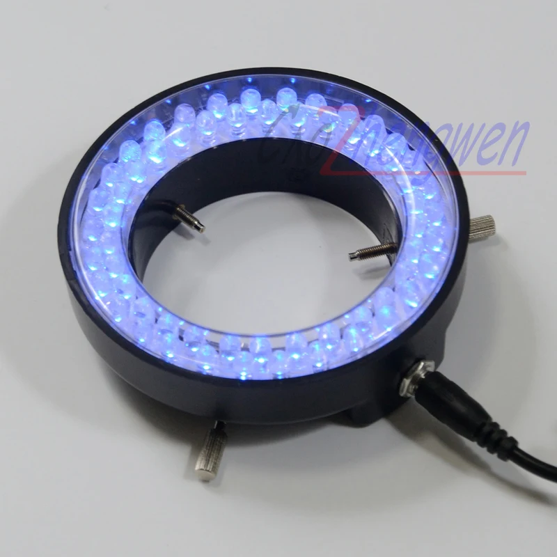 

FYSCOPE Blue Color Lights 60PCS LED Brightness Adjustable Illuminated Ring Lamp with Adapter 220V or 110V for Stereo Microscope