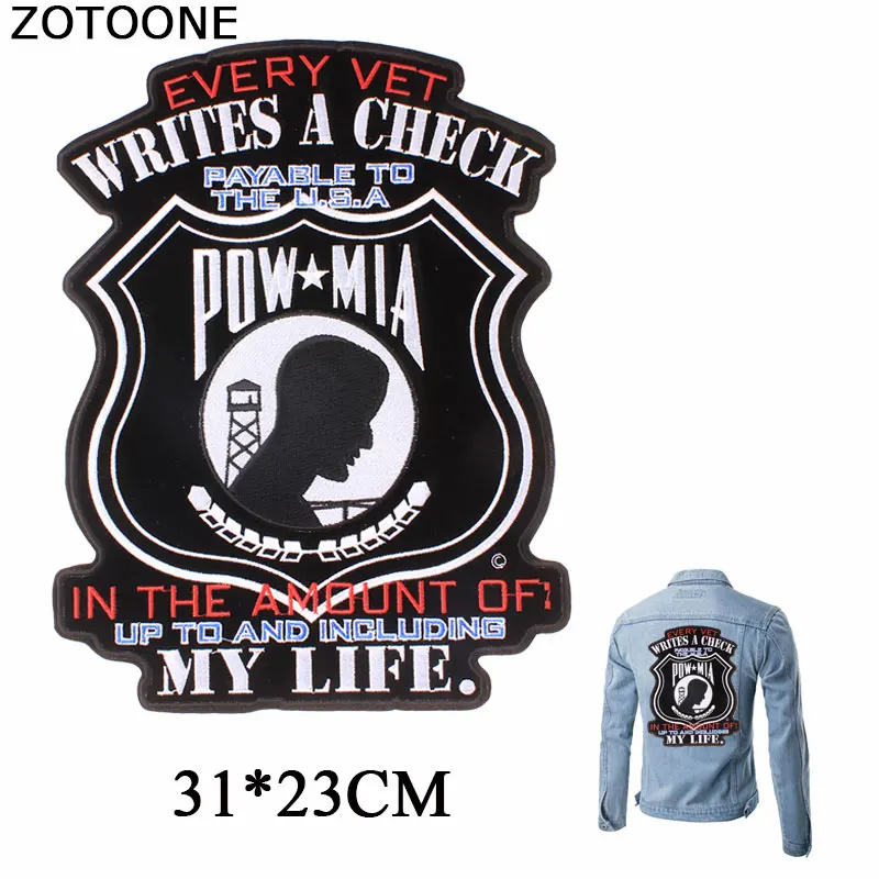 ZOTOONE военные Memoria приклеивающиеся утюгом нашивки нам войны во Вьетнаме POW Миа патч