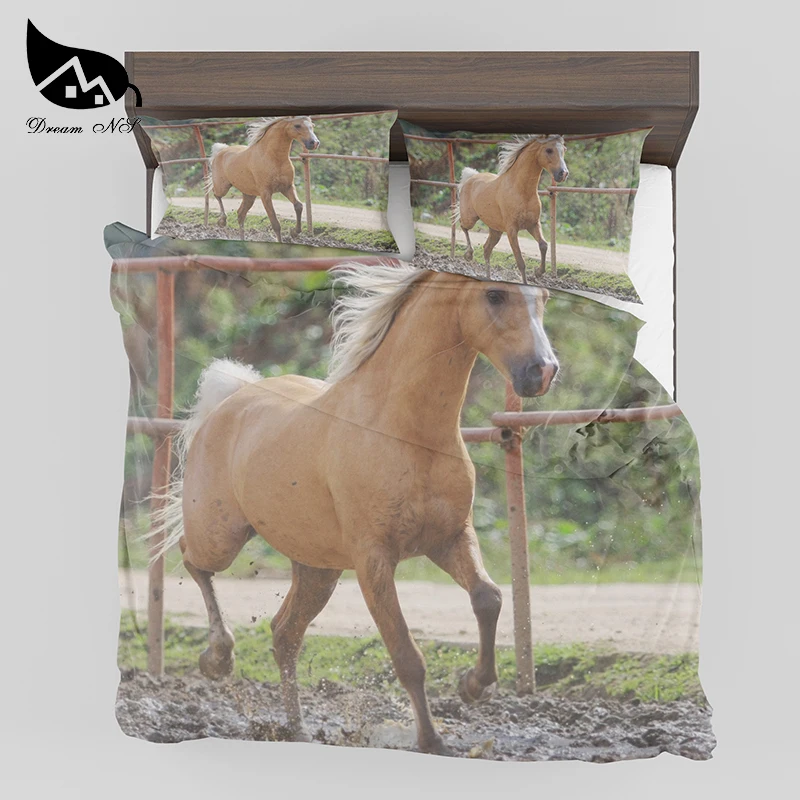 Набор постельного белья Dream NS Running Horses с 3D принтом пододеяльник индивидуальным