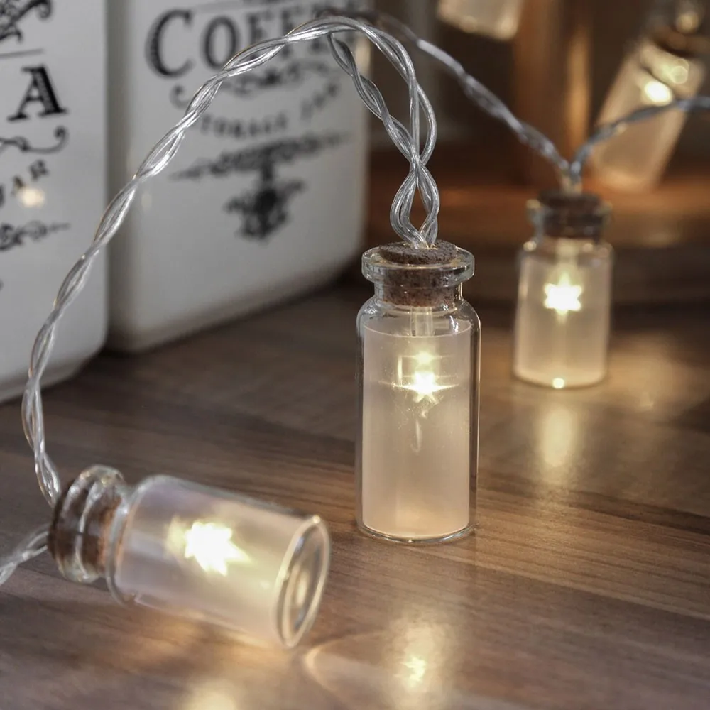 2 м 20 светодиодные огни строки в мини бутылки Рождественские строку для спальни