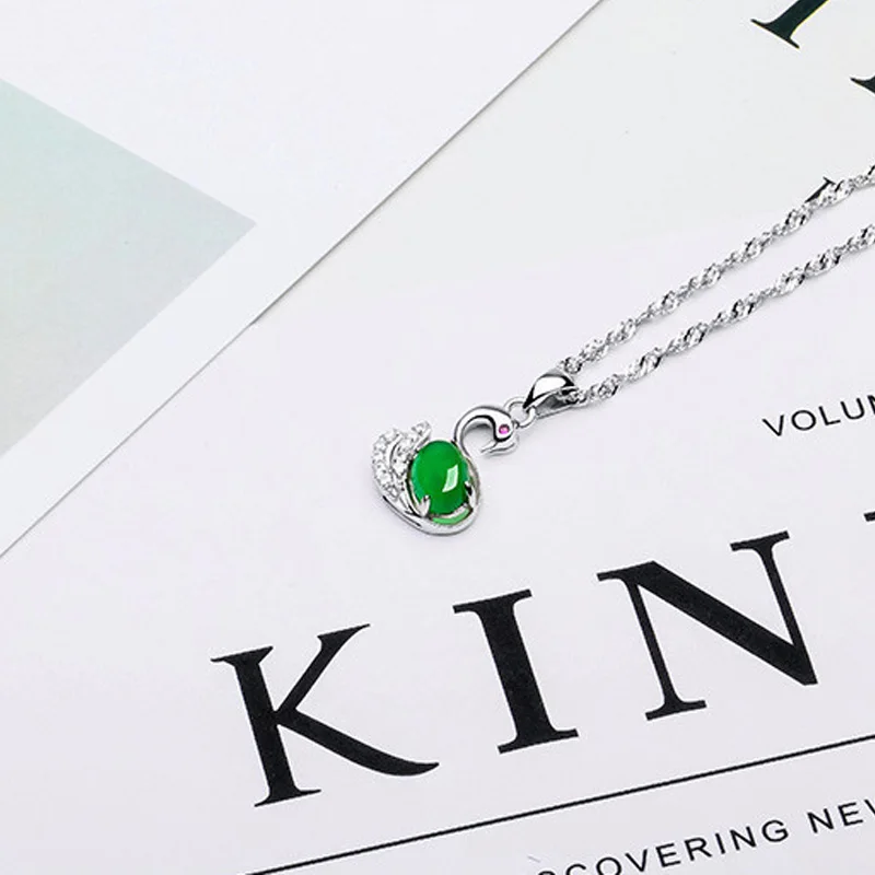 Begua Ringen 925 пробы серебряные ювелирные изделия лебедь кулон ожерелье для женщин Высокое качество создан изумруд ювелирные изделия свадебный подарок