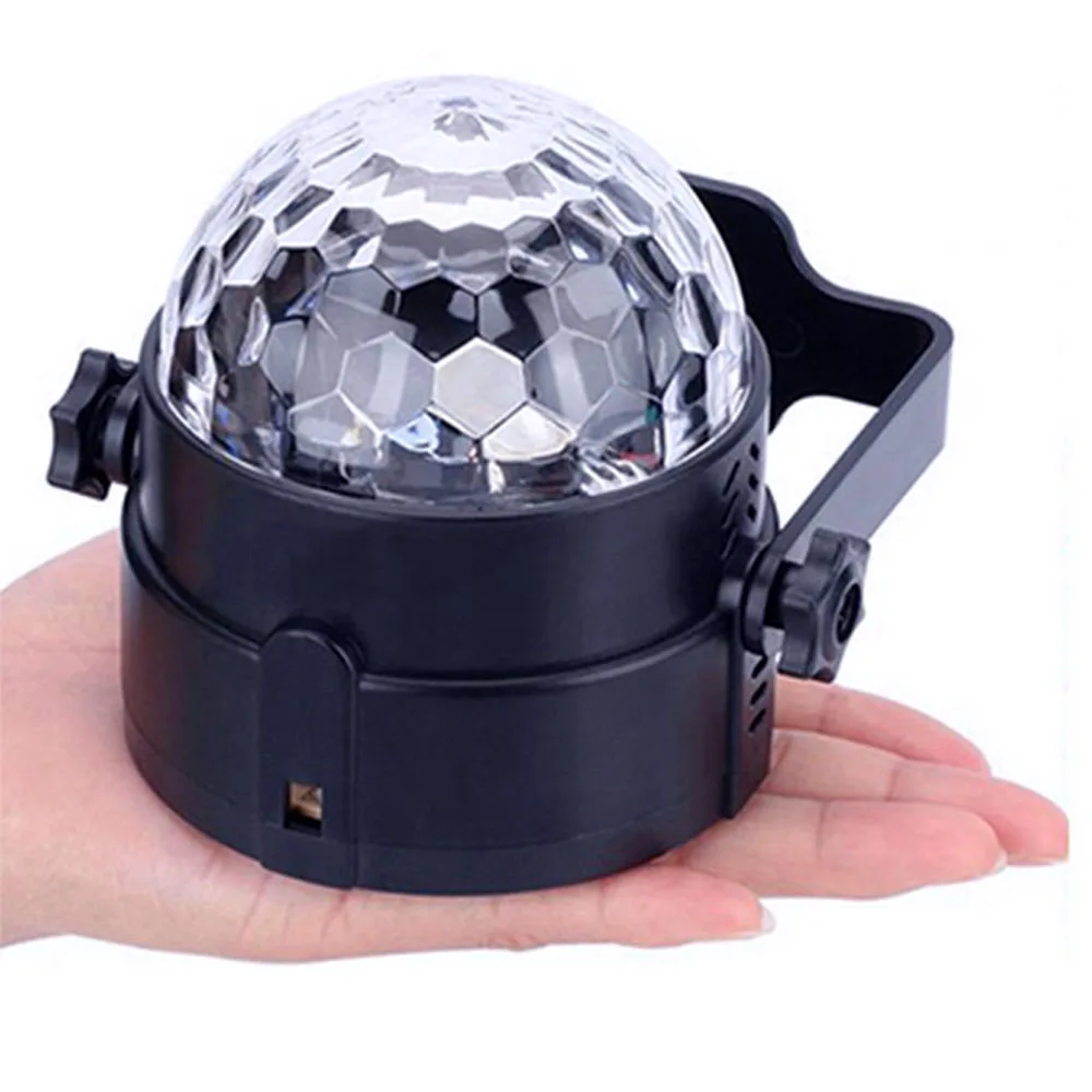 LED лампочка звуковая активация диско освещает вращающийся шарик света 3 Вт RGB светодиодный сценический свет