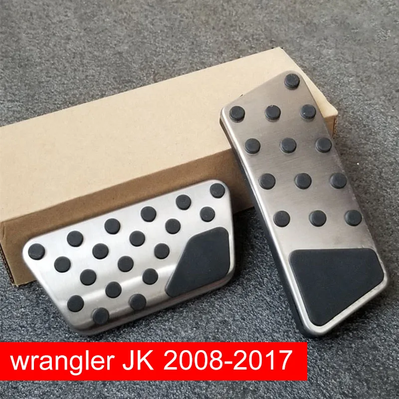 JK 2008-2017 Алюминиевые автомобильные педали акселератора, педали тормоза, Нескользящие педали, Накладка для jeep wrangler JL JK 2007 - Название цвета: JK 2008-2017