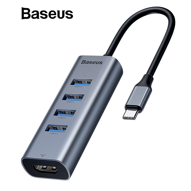 Baseus Мульти USB 3,0 type C концентратор USB 3,0 порт для Macbook Air Pro USB C Otg концентратор HDMI RJ45 адаптер сплиттер компьютер PC Аксессуар