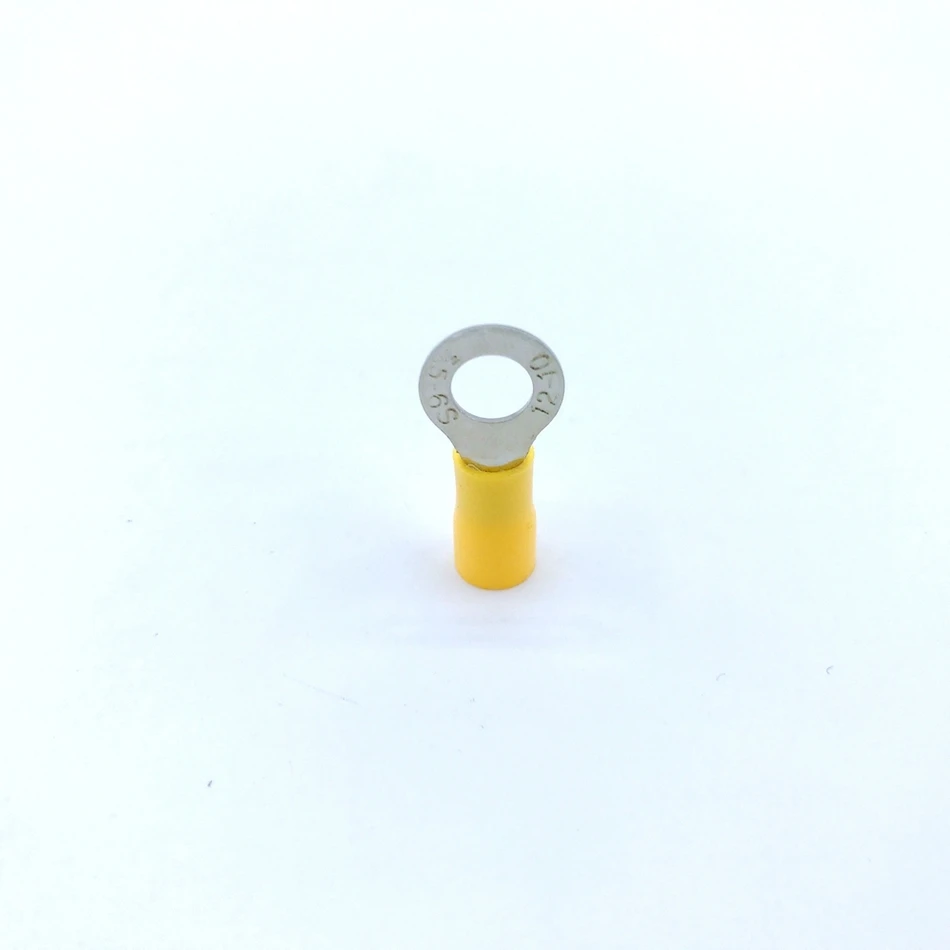 Клеммный блок с кольцевой изоляцией 50 шт. RV5.5-4 желтый кабель провод электрический