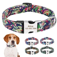 personalized dog collar custom fashion nylon print engraved name puppy cat pet collars id tag for small medium large dogs