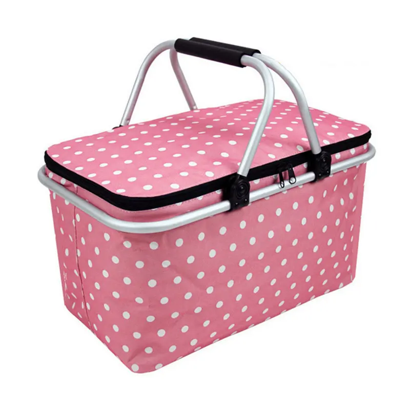 Большая изолированная сумка складная корзина для пикника многоразовая