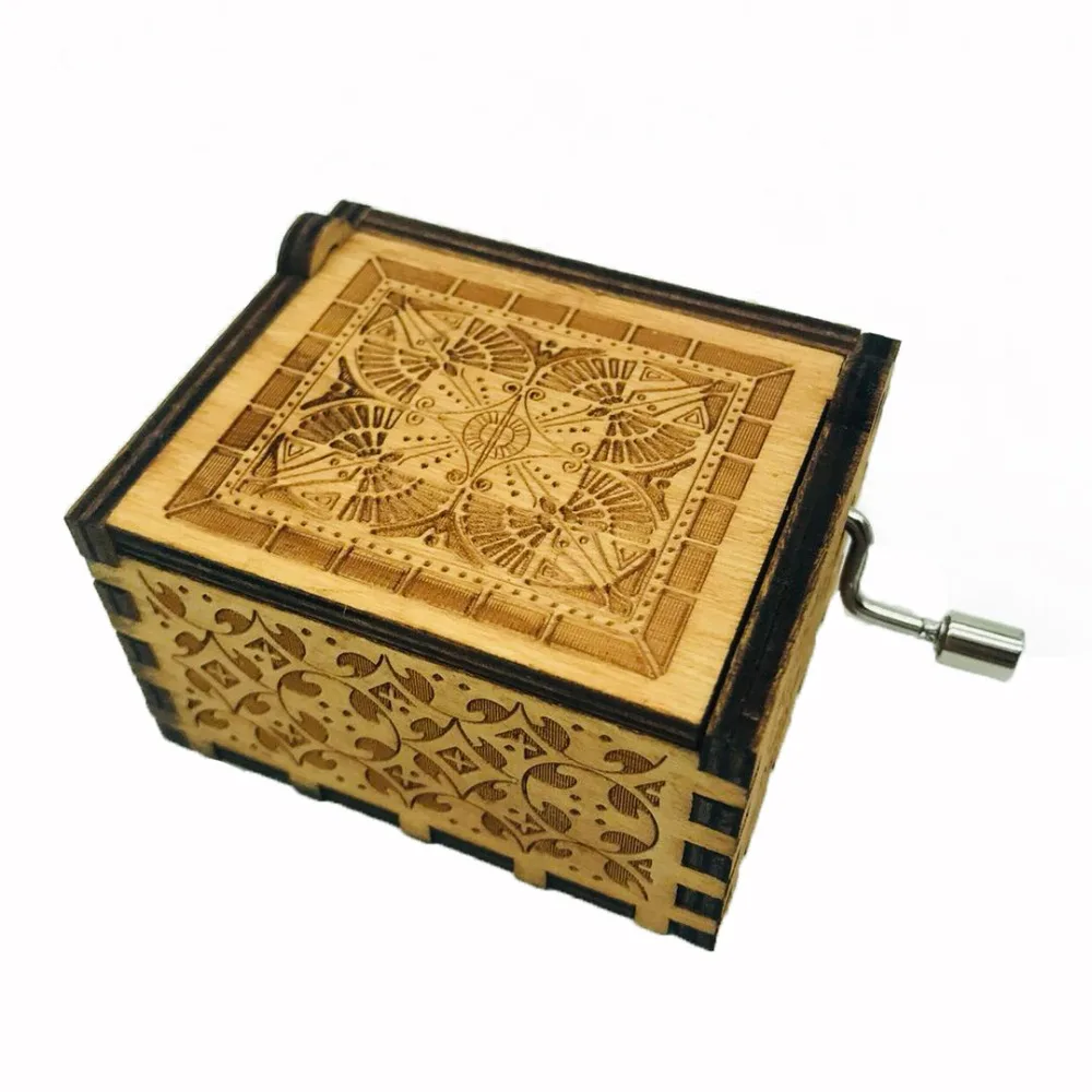 Hand Crank Musical boxes The Lelend of Zelda Music box Anonymity Antique Carved wooden Christmas birthday gifts Caixa De Musica | Дом и сад