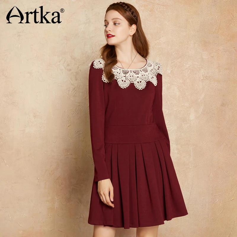 Женское облегающее платье ARTKA винтажное плиссированное контрастных цветов с