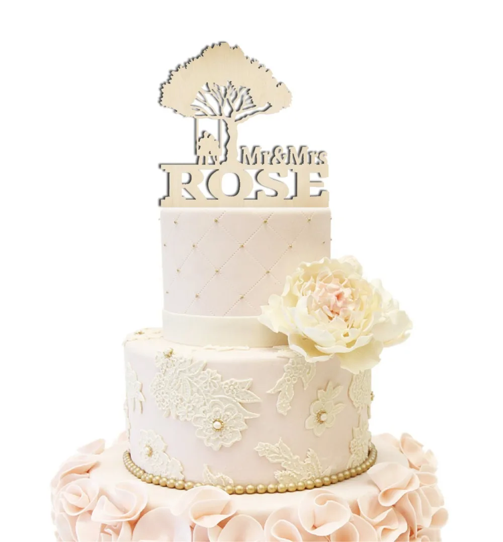 Индивидуальный деревянный свадебный торт Топпер для невесты и жениха деревянная