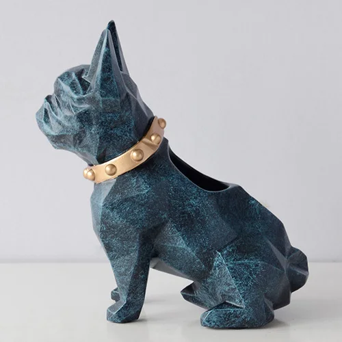 Texture Blue Смола статуя собаки Милая настольная подставка для ручек ремесло детский подарок ручка стойка Органайзер офисный школьный стол настольная ручка карандаш контейнеры - Цвет: Texture Blue