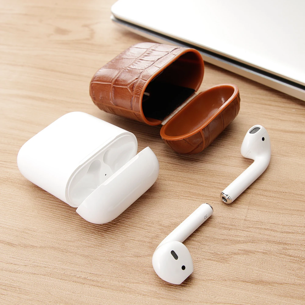 Чехол из натуральной кожи для AirPods роскошный защитный чехол с крокодиловым