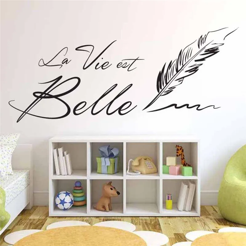 Настенная Наклейка с буквами LA VIE EST BELLE креативное французское предложение