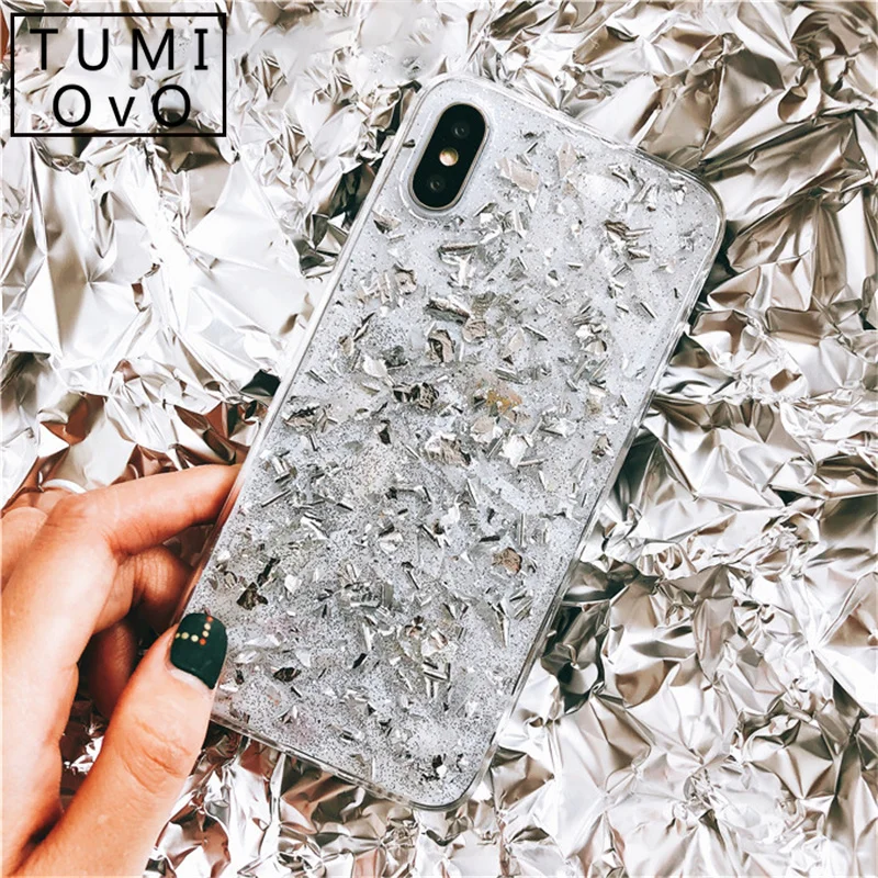 Роскошный мягкий силиконовый чехол из серебристой фольги для iPhone 6 6s 7 8 Plus ТПУ X Xr Xs