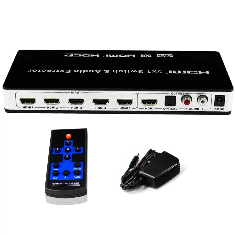 PUZHIJIE 4K2K HDMI переключатель поддерживает 5x1 4x1 порты и ИК-пульт дистанционного