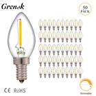 Grensk C7 0,5 Watt E14 Edison светодиодная нить с регулируемой яркостью Ночная лампочка теплый белый 2700 K лампа-канделябр E12 220 V 8 Вт,
