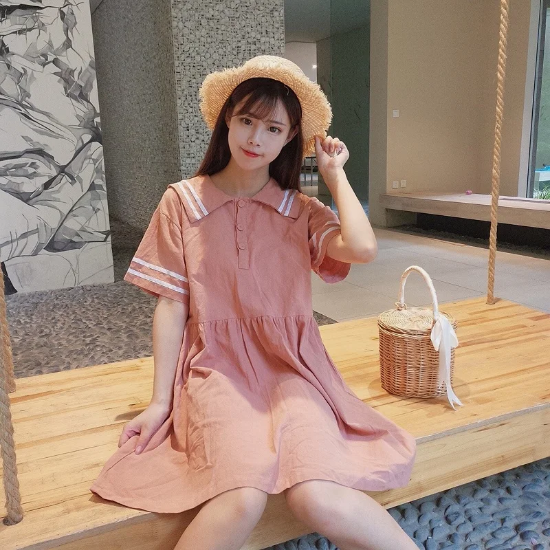 Милое летнее платье для девочек из 100% хлопка винтажное милое с коротким рукавом и