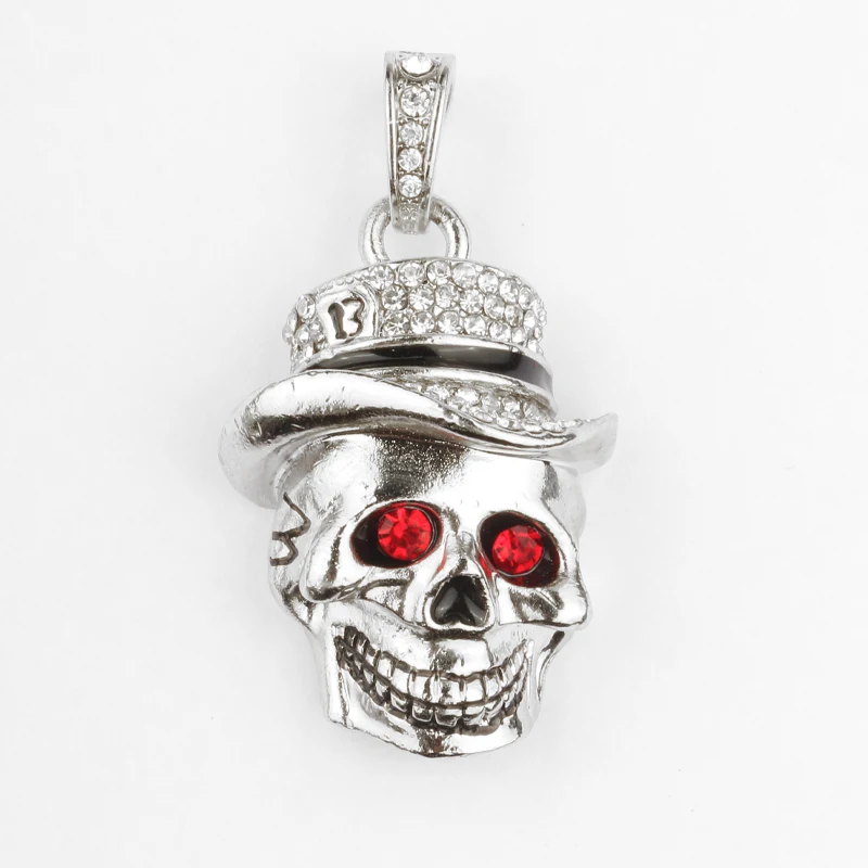 Amthin металлический Алмазный Скелет Голова Череп цепь USB флэш накопитель USB2.0 флеш