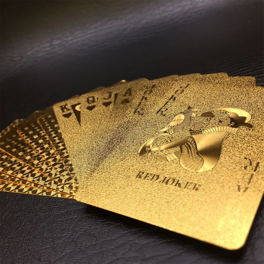 Creative Matte Waterproof Gold Plating Plastic Poker Table Game Cards PVC Dollar EURO Grid Printing | Спорт и развлечения