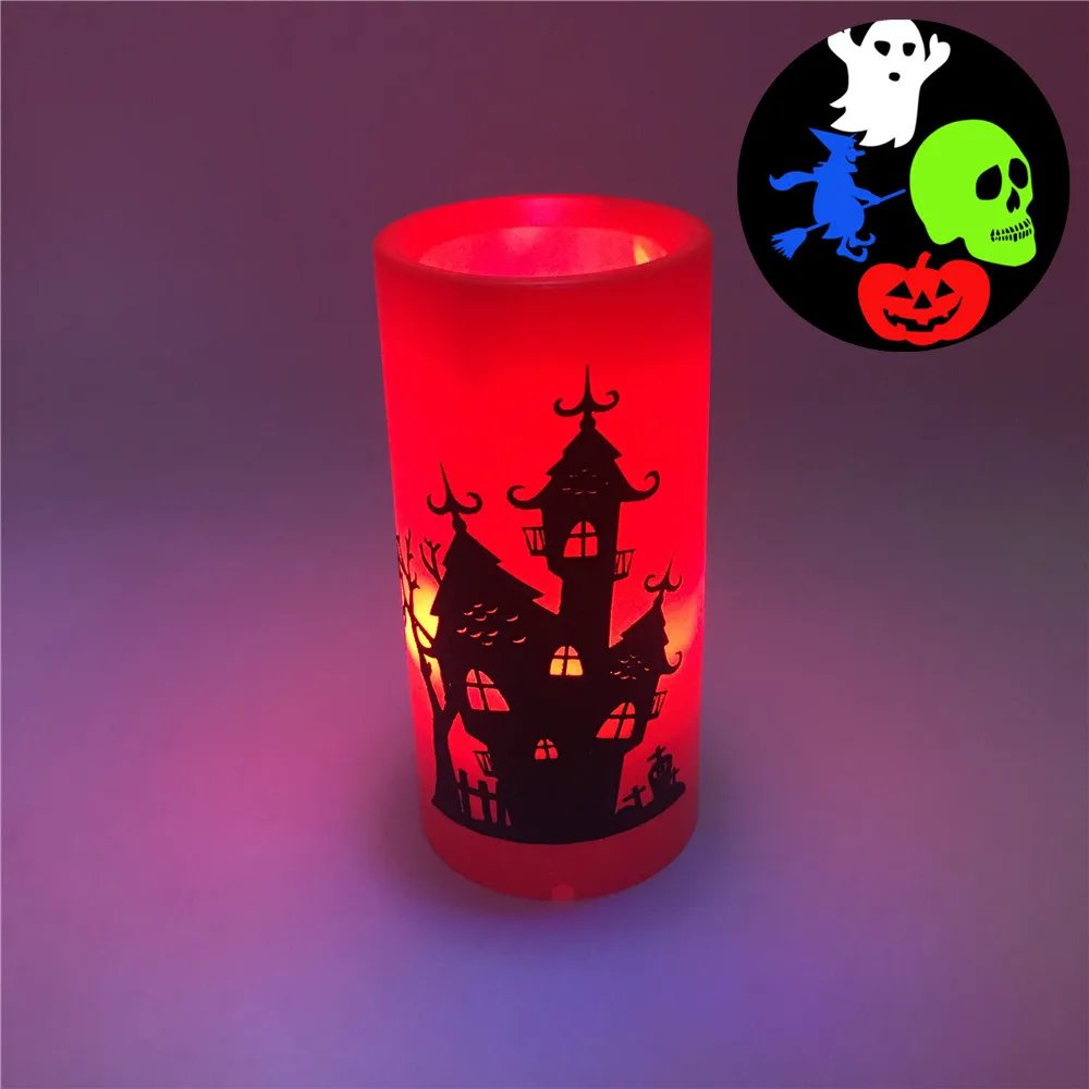 Halloween Новинка! Светодиодный мини-проектор на Хэллоуин, Рождество, снежинка, движущийся пейзаж, украшения для дома, день рождения, новогодние вечерние - Испускаемый цвет: Halloween