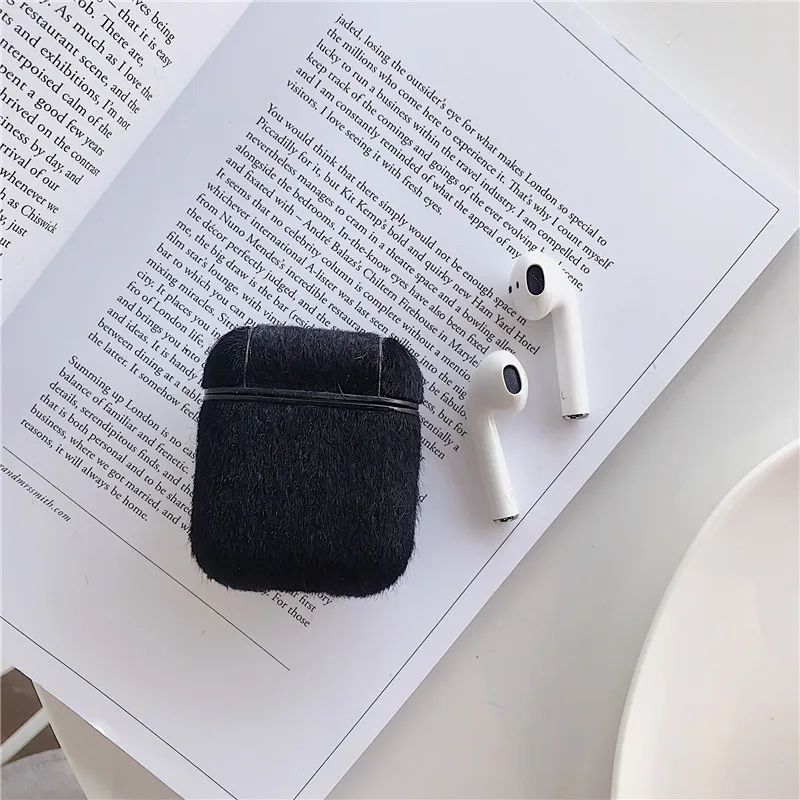 Для AirPods чехол роскошные наушники чехол для Apple Airpods 2 защитный чехол Funda с кольцом на палец - Цвет: black