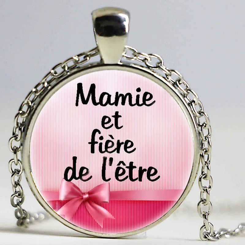 Ожерелье с подвеской mamie et fiere de letre модное серебряное ожерелье из стекла и металла