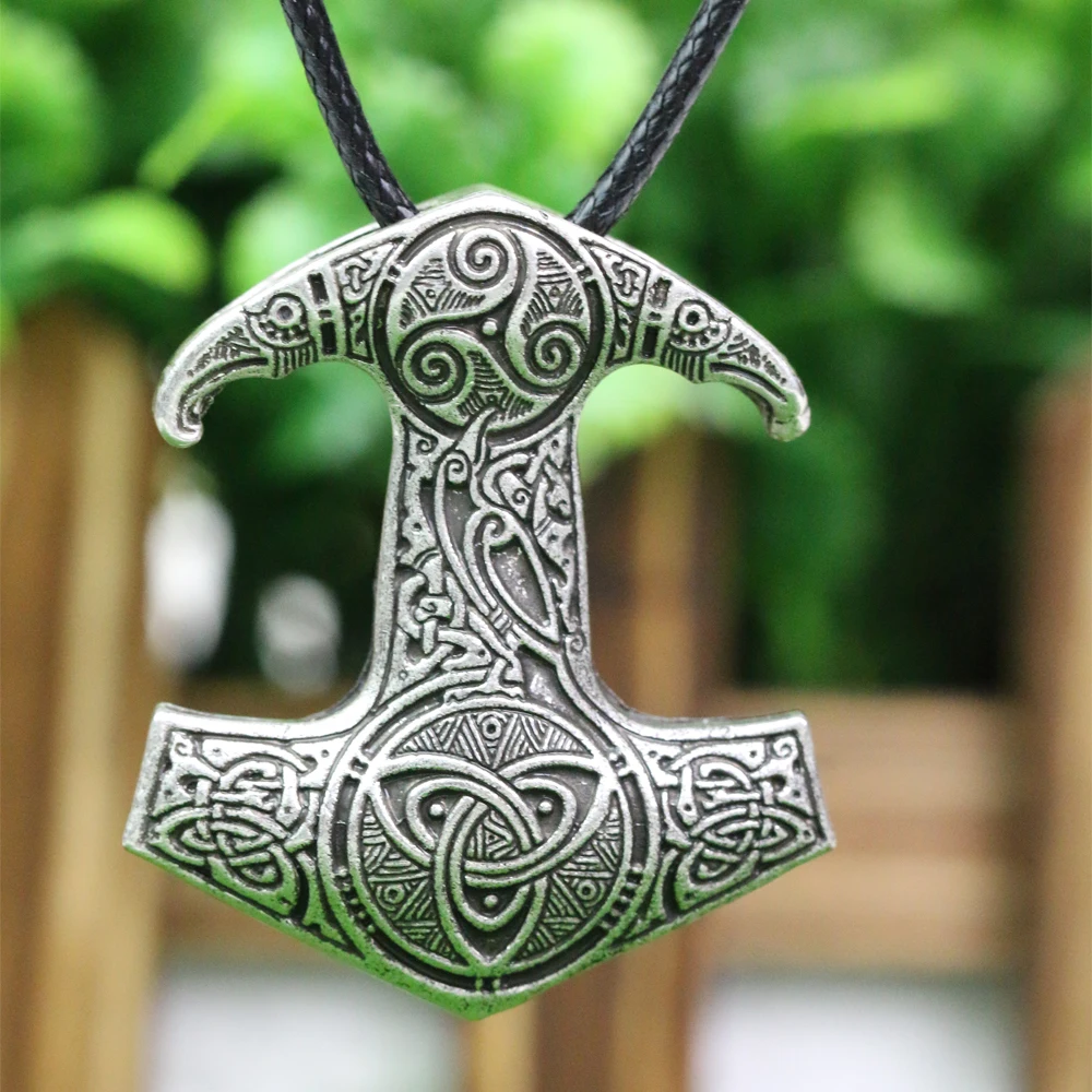 Ожерелье молот LANGHONG Скандинавское ожерелье с подвеской Thor's Hammer|pendant necklace|thor