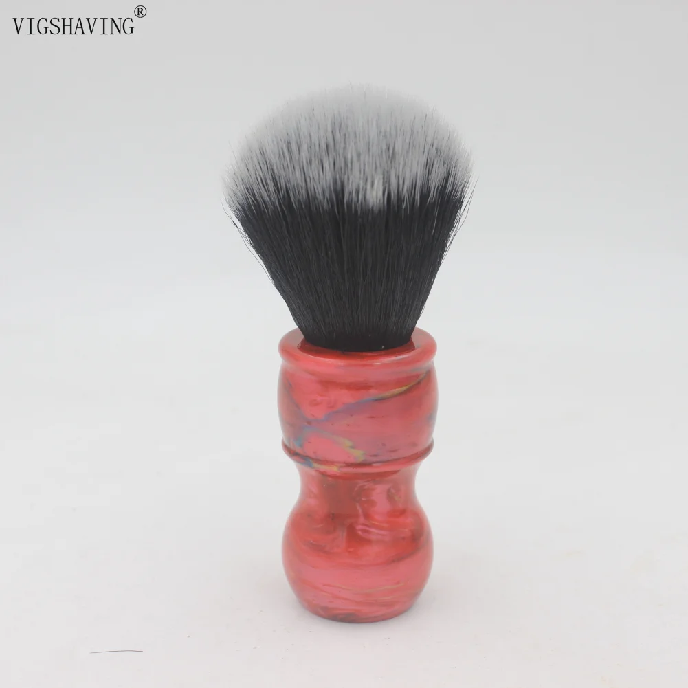 VIGSHAVING красочные полимерные ручки черный/белый кончики синтетические волосы для мужчин бритья кисти для парикмахерского инструмента