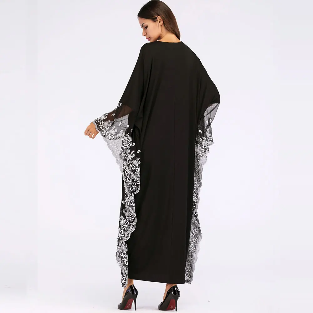 New Fashion Adult lace embroidered Loose Robe Dress Muslim Turkish Dubai Abaya Musulman Arab Worship Service | Тематическая одежда