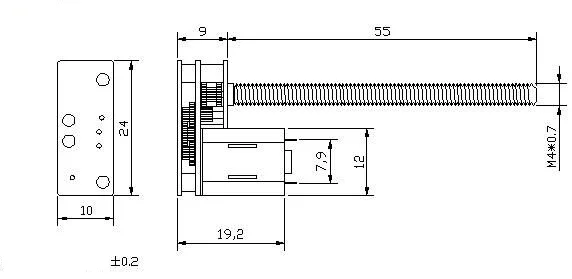 2 шт. N20 Flip-M4* 55 мм большой винт мотор-редуктор Микро резьба Миниатюрный мотор для поделок двигатель постоянного тока с 55 мм длина вала