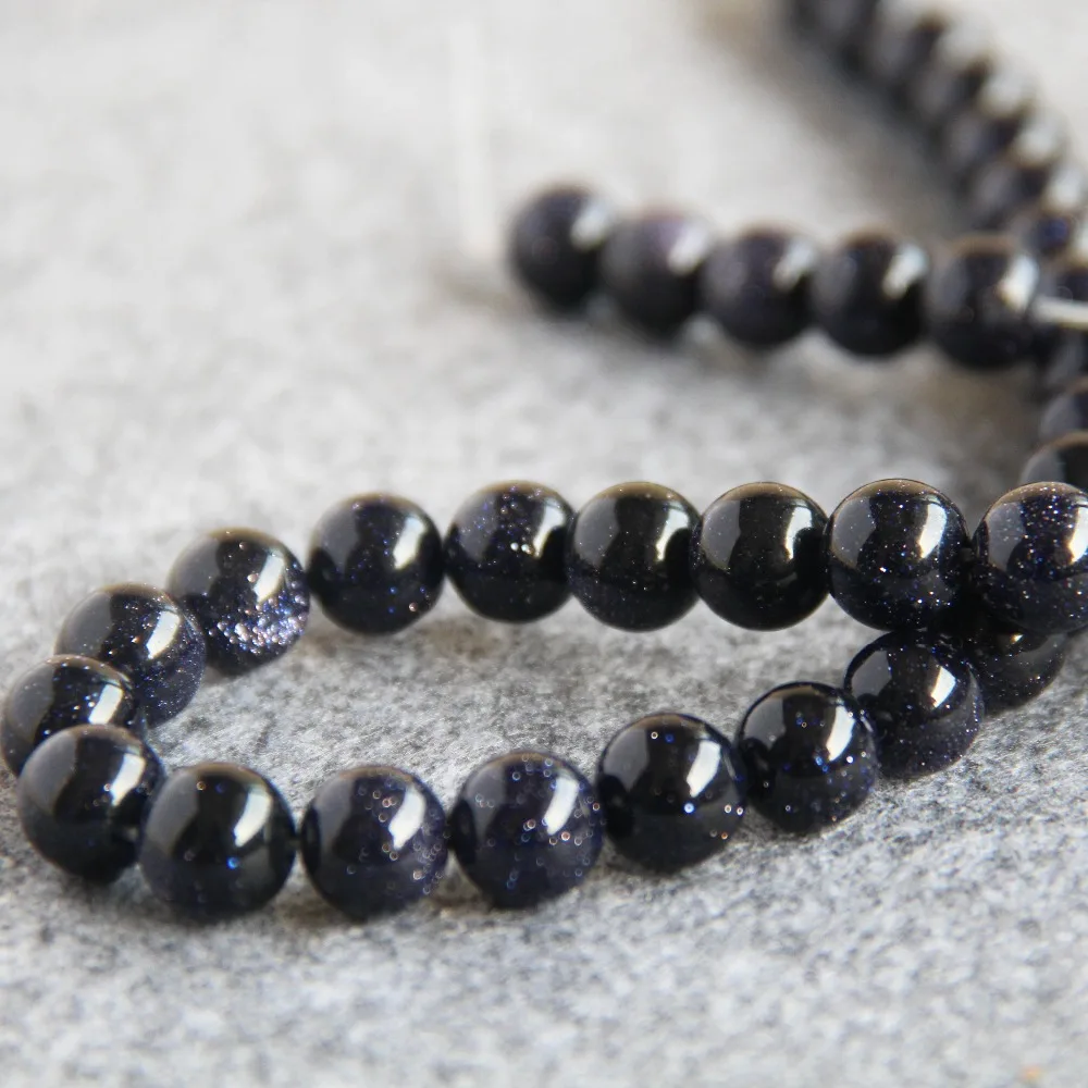 Новинка для ожерелий и браслетов 10 мм голубой песочный камень бисер круглых