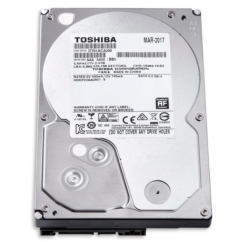 Жесткий диск TOSHIBA 2 ТБ внутренний жесткий 2000 гб HD 7200 об/мин 64 м SATA3 3 5 дюйма для