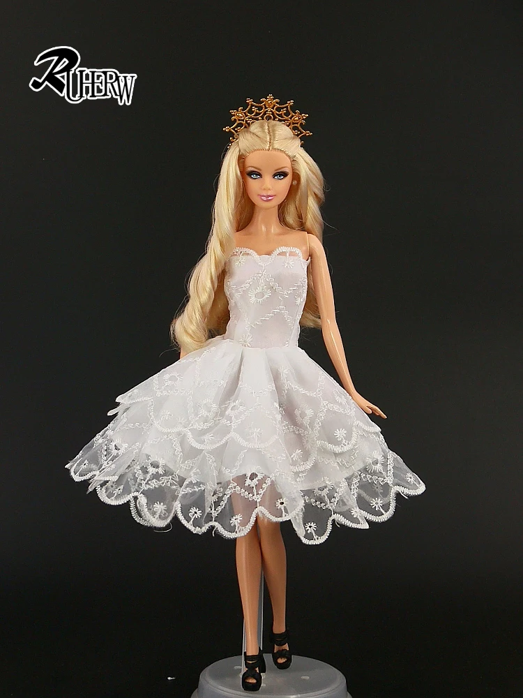2020 New Doll Accessories lifestyle Suit white Ballet short Dress Clothes For Barbie doll Festival Gift Girl | Игрушки и хобби