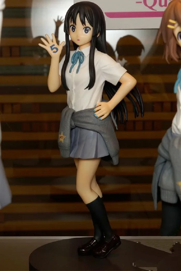 Japanese Anime Action Figure K-ON TV Animation 5th Anniversary Akiyama Mio In School Uniform Painted 15cm PVC Model Doll | Игрушки и