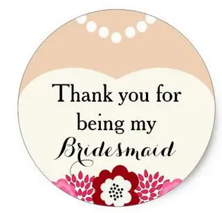 

1.5inch White Bridesmaid Wedding Thank You Stickers